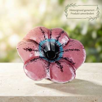 Zauberhafter Gartenstecker Glasblume rosa - ca. 100 cm - Gartendekoration